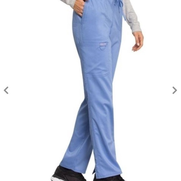 NEW Cherokee blue workwear drawstring womens size large tapered leg scrub pant - Picture 6 of 9